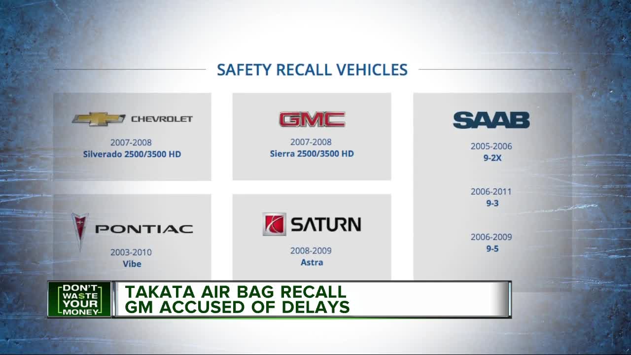 GM accused of delays in Takata air bag recall