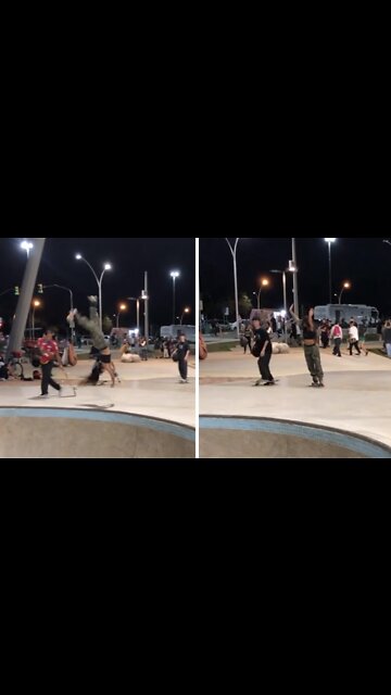 Talented girl performs mesmerizing backflip on roller-skates