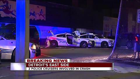 Two Detroit police cruisers involved in a crash