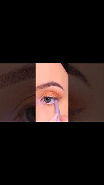 Soft purple glitter eyeliner makeup look #shorts