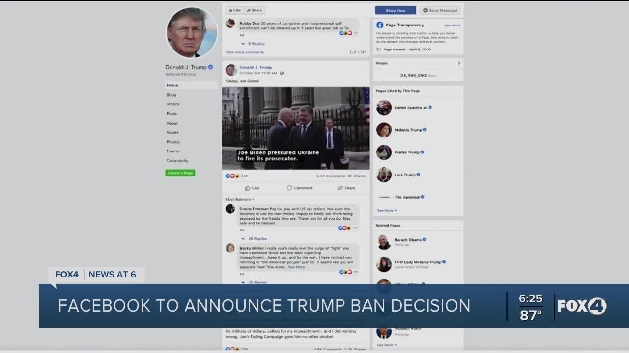 Facebook Oversight Board to announce Wednesday whether Trump will be able to return