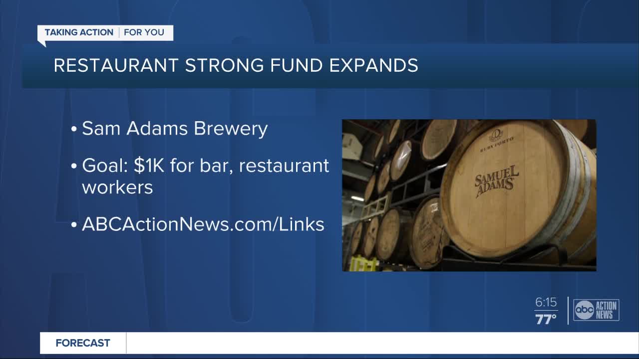 Samuel Adams expanding Restaurant Strong Fund to help out-of-work restaurant workers in Florida