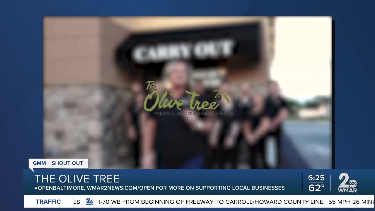The Olive Tree says "We're Open Baltimore!"