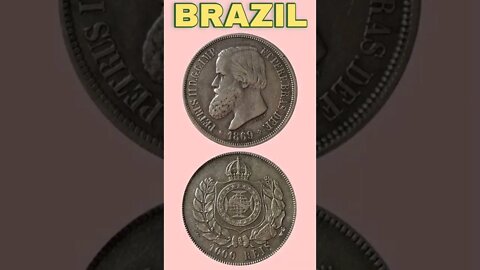 Brazil 1000 reis 1869.#shorts #coinnotesz