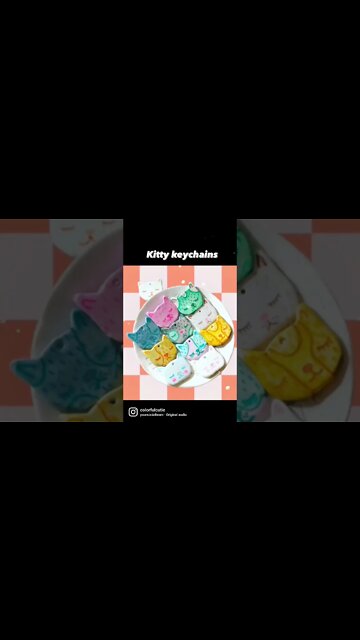making kitty keychains #airdryclay