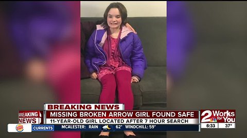 Missing Broken Arrow girl found safe