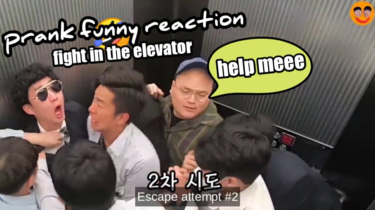 Prank fight in elevator! - funny reaction videos