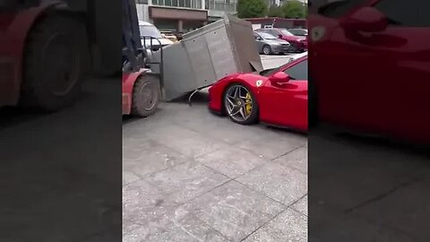 Forklift accident plus nice car...