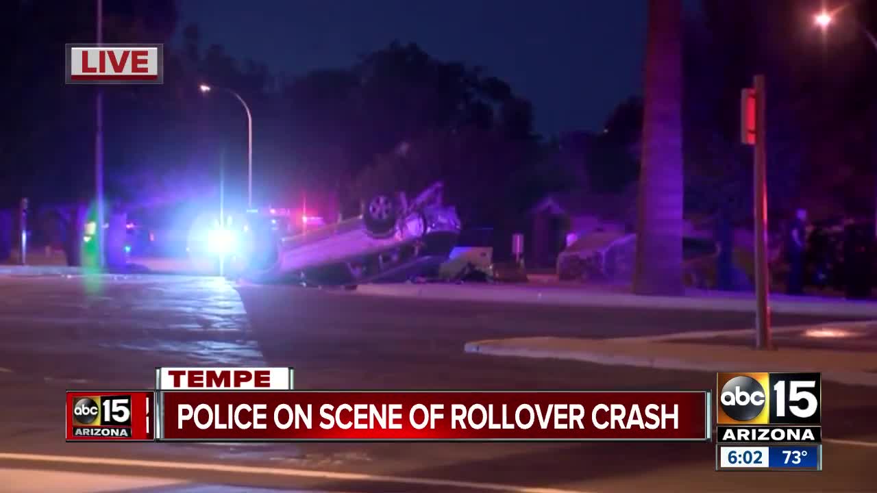 Police investigating rollover crash near Mill and Apache in Tempe