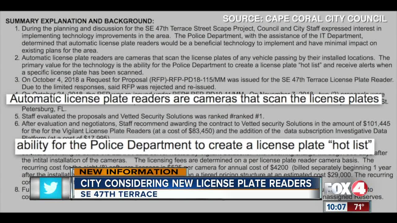 City considering adding license plate readers