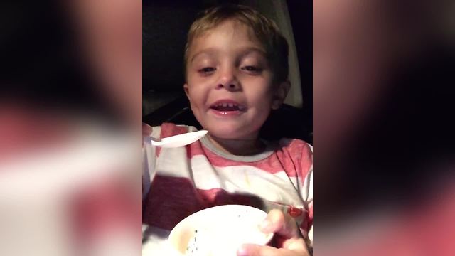 Funny Kid Sings “ABC’s” While Eating Ice Cream