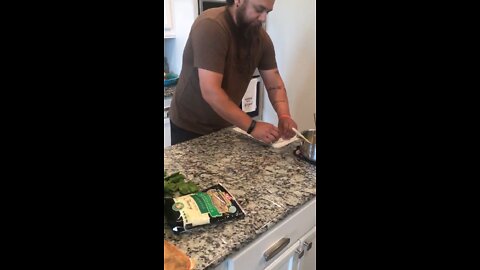 Shredded chicken, spinach and cheese wraps!