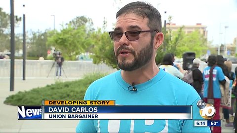 UCSD Medical workers on strike