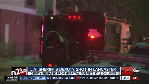 Sheriff's deputy shot in shoulder and wounded at Lancaster station; shooter at large