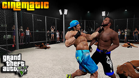 Franklin takes on a muscular man in UFC: GTA 5 Funny Cinematic