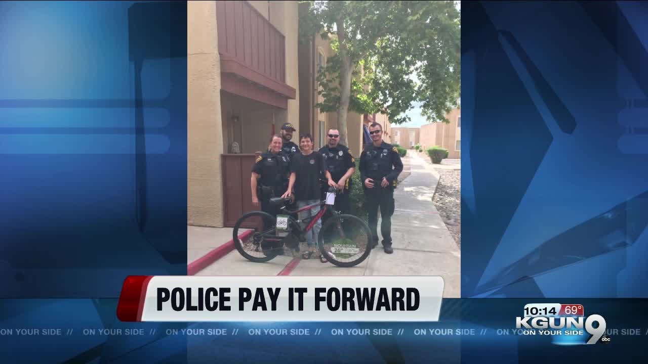 Tucson Police pay it forward and surprise victim with new bicycle