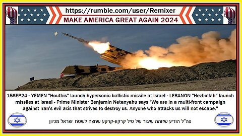 15SEP24 YEMEN launch hypersonic ballistic missile at ISRAEL 15SEP24