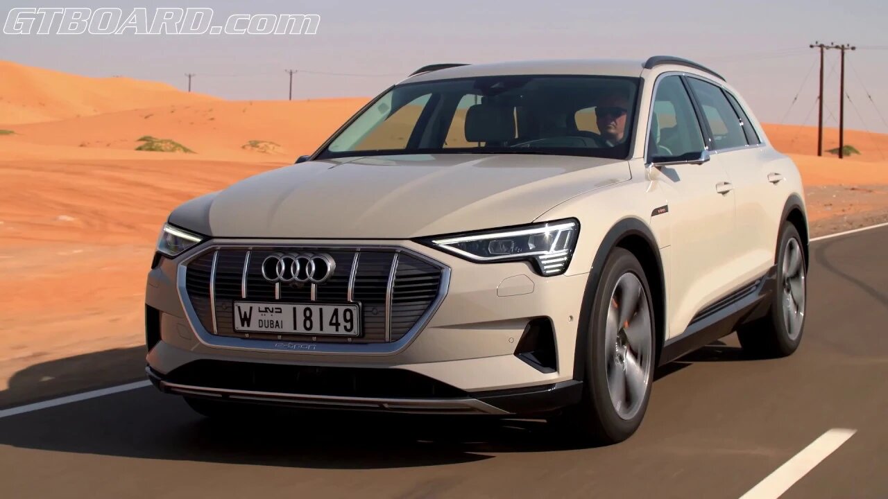 Audi e-tron Antigua Blue and Siam Beige. Tesla Hunter / Killer?