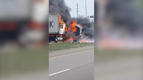 Semi truck fire on 271-South brings afternoon commutes to a screeching halt