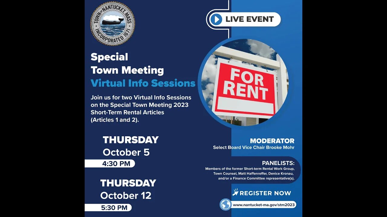Special Town Meeting Virtual Info Session - October 12, 2023