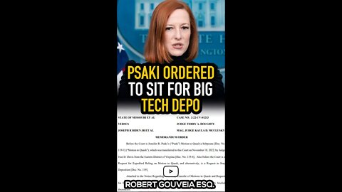 Psaki ORDERED to Sit for Big Tech Depo #shorts