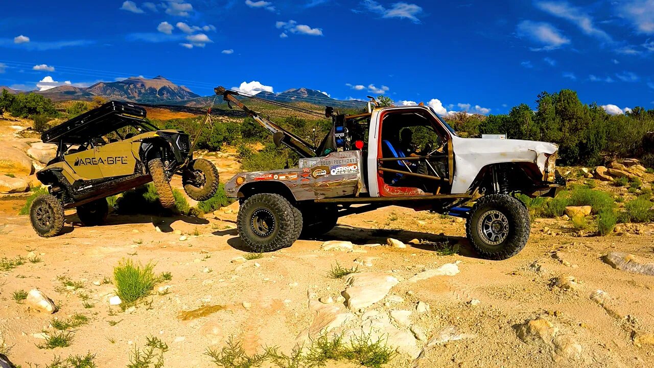 Tow Truck Rescues RZR from Dangerous Area BFE