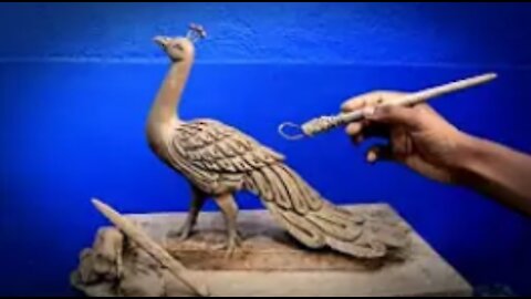 How to make peacock with clay | clay peacock sculpting and modelling | clay art for beginners