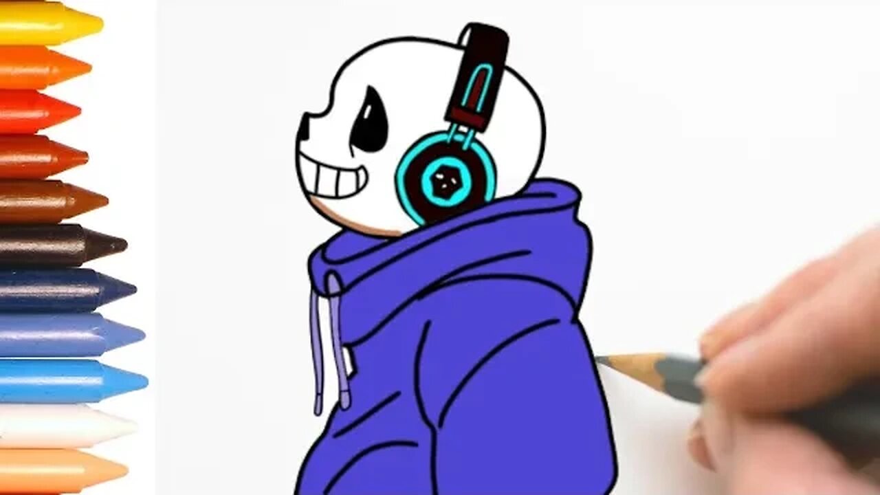 COMO DESENHAR SANS DE FONE DE OUVIDO - FÁCIL #sans #undertale