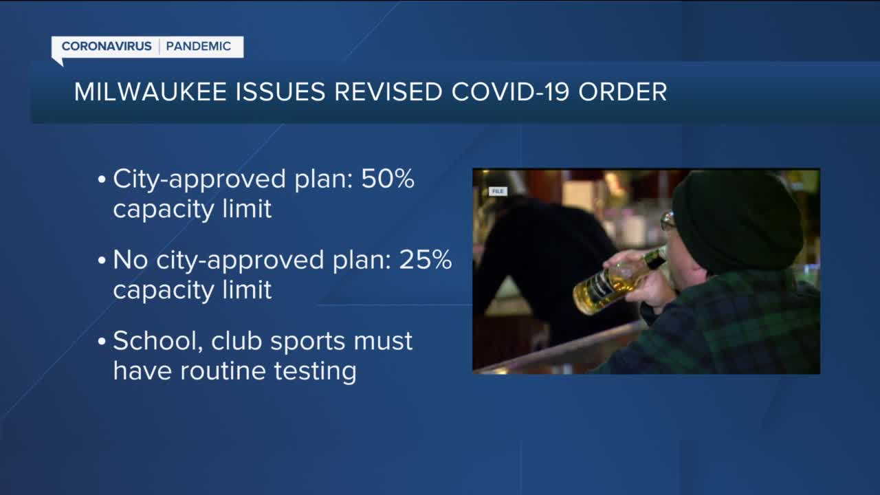 City of Milwaukee lowers capacity limits for bars, restaurants in revised COVID-19 order