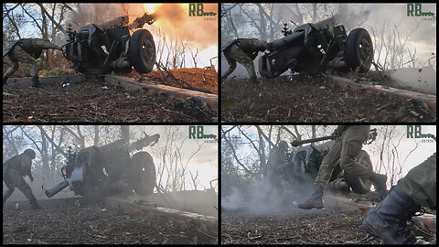 Old Russian 122mm D-30 howitzer still fires and smokes happily