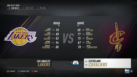 🏀NBA Live Season - Week 3 - Los Angeles Lakers (Road) VS (Home) Cleveland Cavaliers