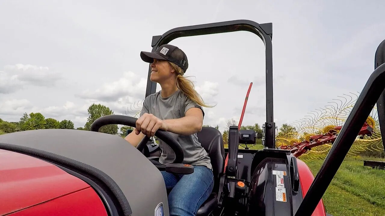 Dry Like the Wind! *Raking a RARE Third Cutting Grass hay in Michigan