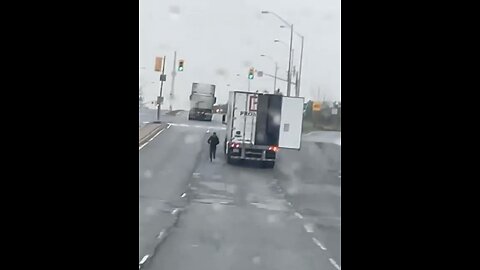 Trucker Leaves Door Open In Toronto