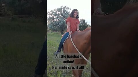 A little bareback action! Her smile says it all.