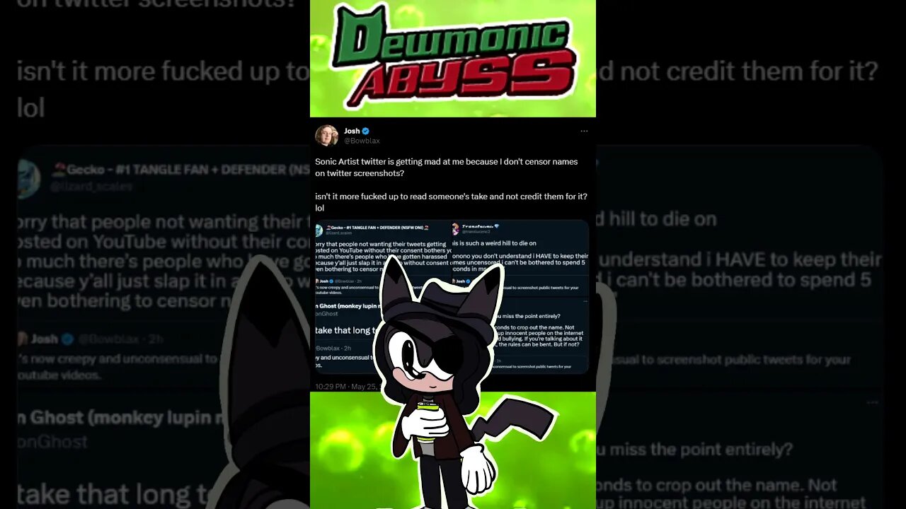 Sonic Twitter MAD at Bowblax for Reading Tweets @TwitterVS #shorts