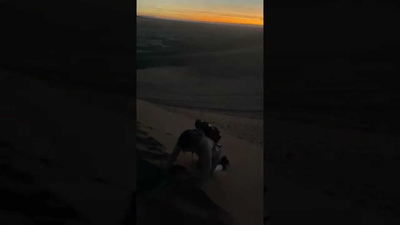 Amazing Colorado Sand Dunes-- Struggling To Climb Up The Hill