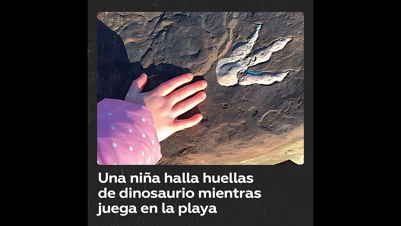 Una niña encuentra huellas de dinosaurio cuando pasea por la playa