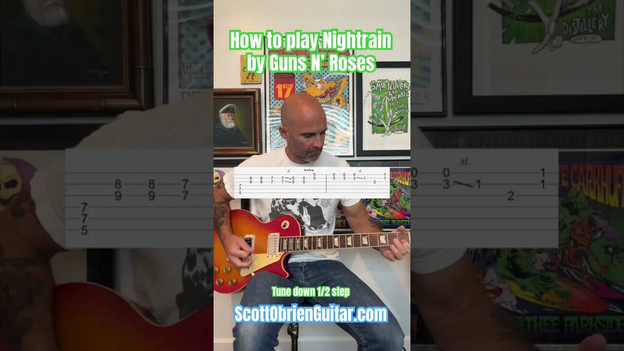 How To Play Nightrain by Guns N’Roses on Guitar #guitar #shorts #guitartutorial