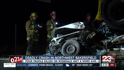 Four people killed in northwest Bakersfield crash