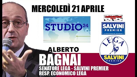 🔴 Interventi del Sen. Alberto Bagnai ospite a "Studio 24" del 21/04/2021.