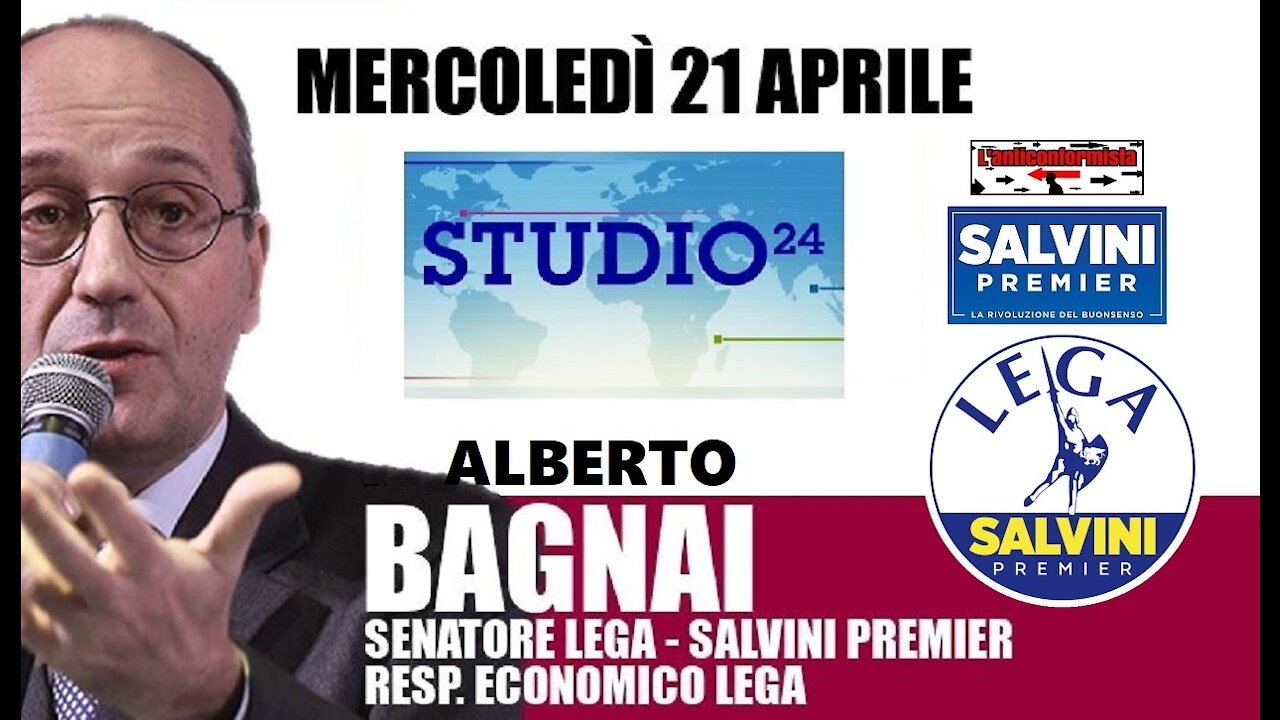 🔴 Interventi del Sen. Alberto Bagnai ospite a "Studio 24" del 21/04/2021.