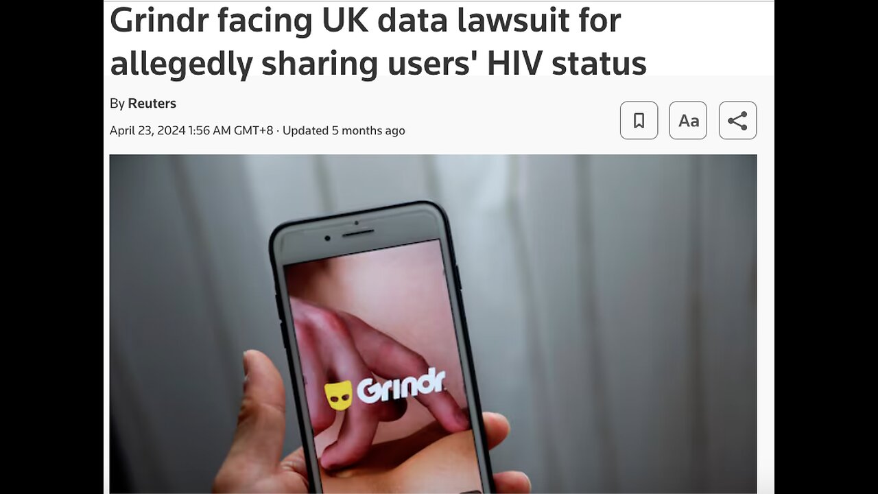 Grindr facing UK data lawsuit for allegedly sharing users' HIV status