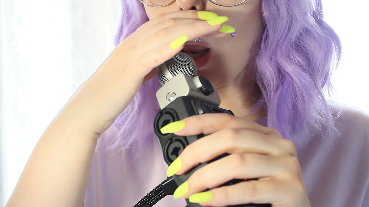 asmr tongue fluttering & nail sounds