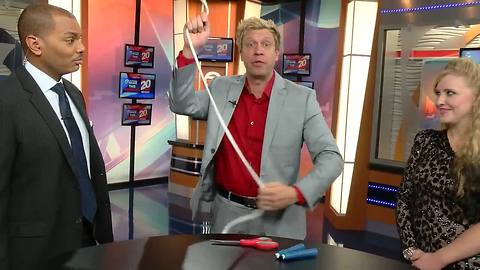 Magician Aaron Radatz performs in studio