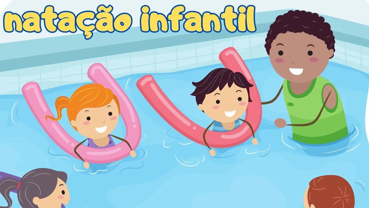 desenho animado infantil natação infantil