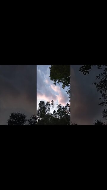 Clouds☁️☁️ and trees 🌲🌲at dusk🌇 in spring 🌺😀#nature #trees #sunset #clouds #weather #pretty