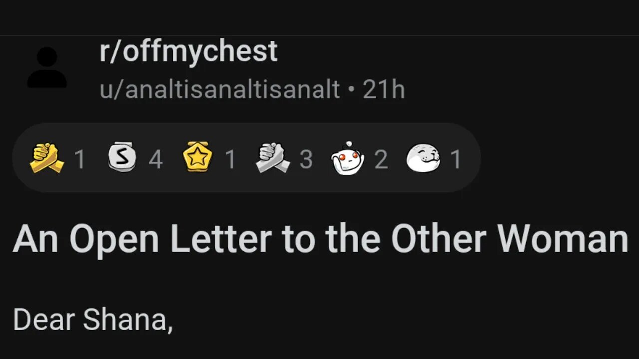 OPEN LETTER TO THE OTHER WOMAN, SHANA!