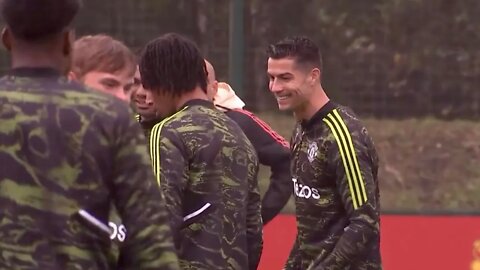 Ronaldo in GOOD spirits as Manchester United train ahead of Omonia Nicosia Europa League clash