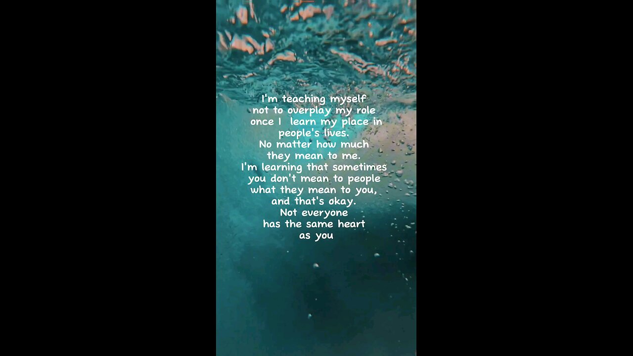 A valuable lesson I'm learning: not everyone has the same heart as you.