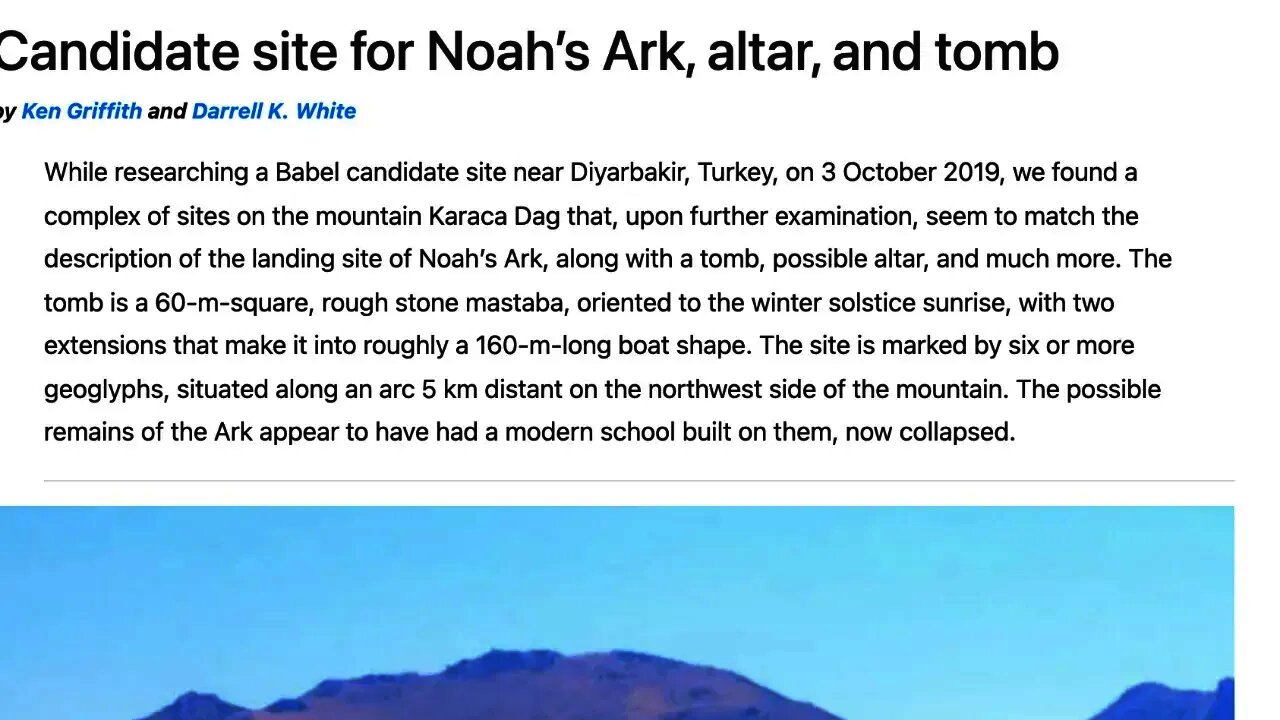 Researcher Ken Griffith on the search for Noah's Ark